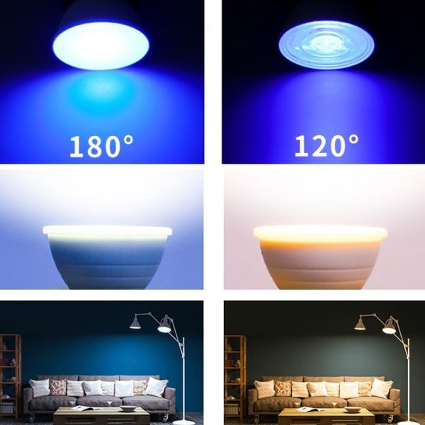 Energy-Saving LED Discoloration Light Bulb Home 15 Colors Dimming Background Decoration Light, Style: Milky White Cover GU10 (RGB White) - Image 5