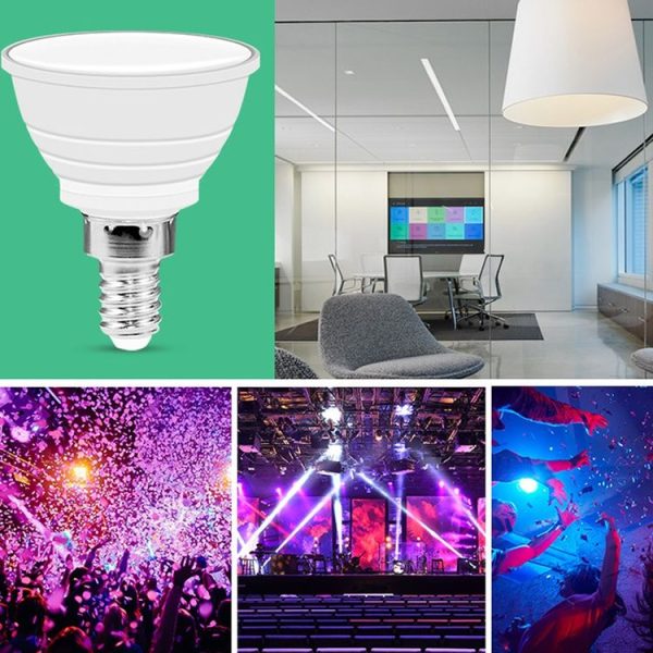 Energy-Saving LED Discoloration Light Bulb Home 15 Colors Dimming Background Decoration Light, Style: Milky White Cover GU10 (RGB White) - Image 7