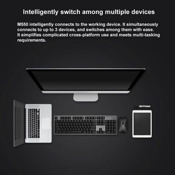 Rapoo M550 1300DPI 3 Keys Home Office Wireless Bluetooth Silent Mouse, Colour: Ordinary Version Silver - Image 4