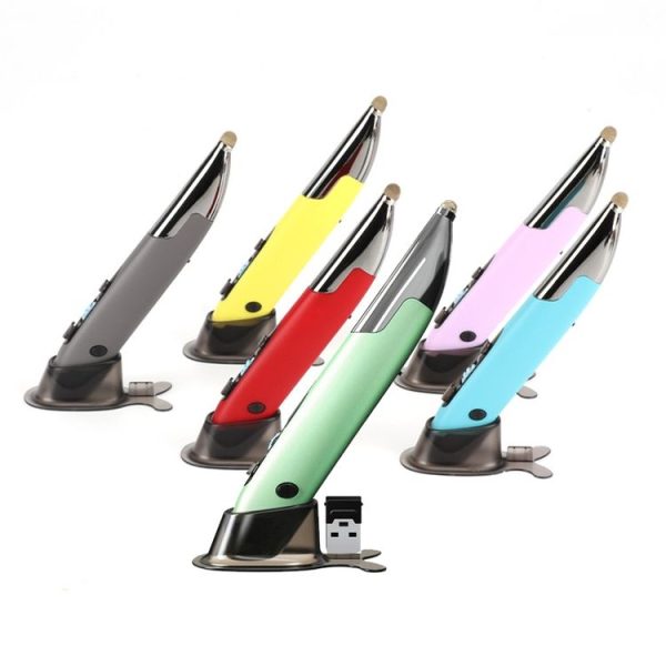 PR-A19 2.4GHz Wireless Charging Bluetooth Mouse Pen Type Shining Quiet Mouse (Red) - Image 2