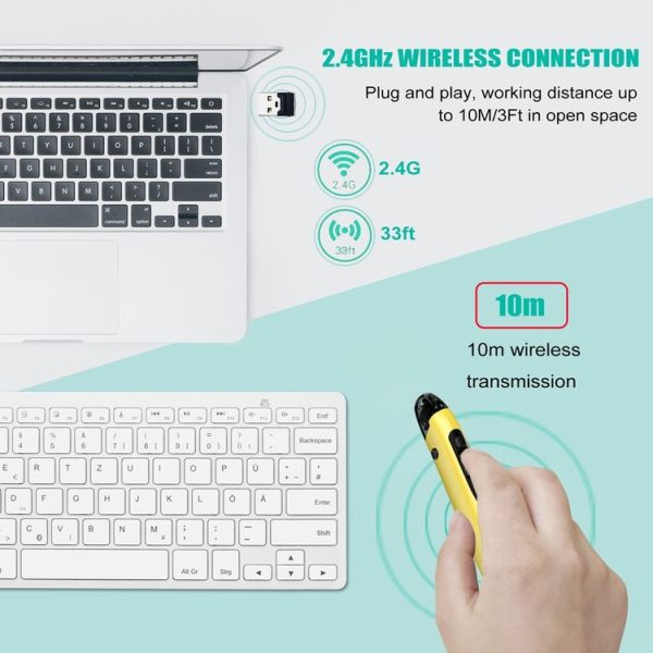 PR-A19 2.4GHz Wireless Charging Bluetooth Mouse Pen Type Shining Quiet Mouse (Red) - Image 4