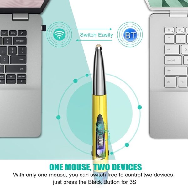 PR-A19 2.4GHz Wireless Charging Bluetooth Mouse Pen Type Shining Quiet Mouse (Red) - Image 5