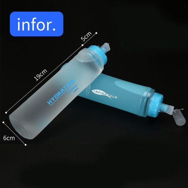AFISHTOUR TPU Outdoor Sports Soft Water Bag Marathon Water Bottle Folding Water Bag, Capacity: 400ml (Transparent) - Image 2