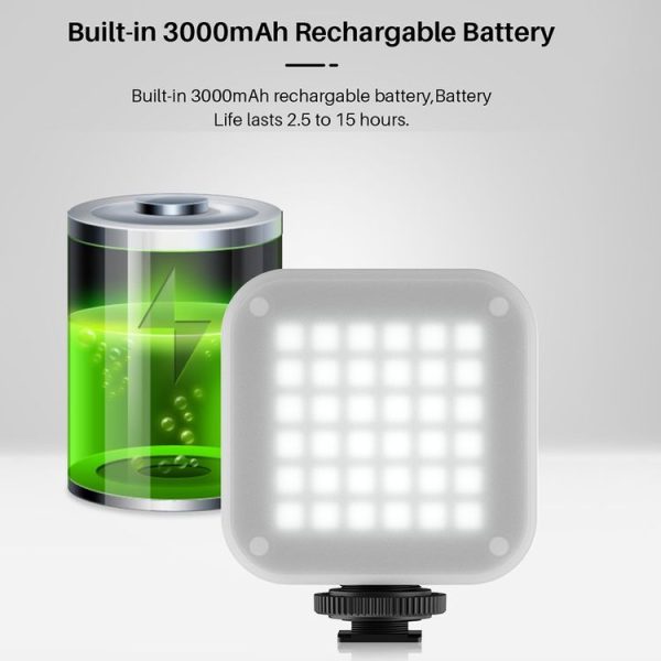 Ulanzi U-Bright Mini Camera 2700k-6500k LED Video Light Vlog Fill Light with Magnetic Soft Cover & 6 Colored Paper & 3 Cold Shoes - Image 4