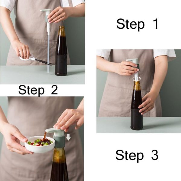 Oyster Sauce Bottle Nozzle Pump Head Household Fuel Bottle Squeezer, Specification: Large (Blue) - Image 4
