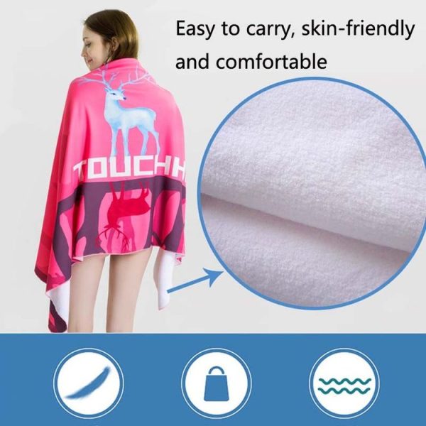 Sports Fitness Swimming Bath Towel Printed Double-Sided Velvet Absorbent Quick-Drying Beach Towel, Size: 155x80cm (Soft Lightning) - Image 4