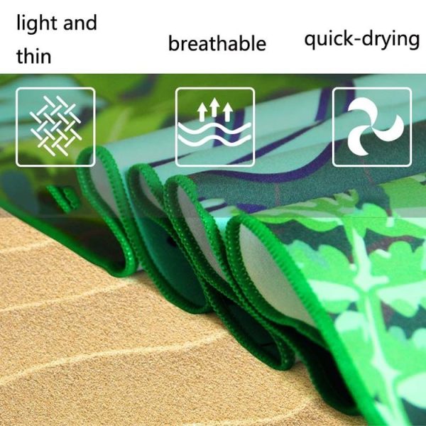 Sports Fitness Swimming Bath Towel Printed Double-Sided Velvet Absorbent Quick-Drying Beach Towel, Size: 155x80cm (Soft Lightning) - Image 5