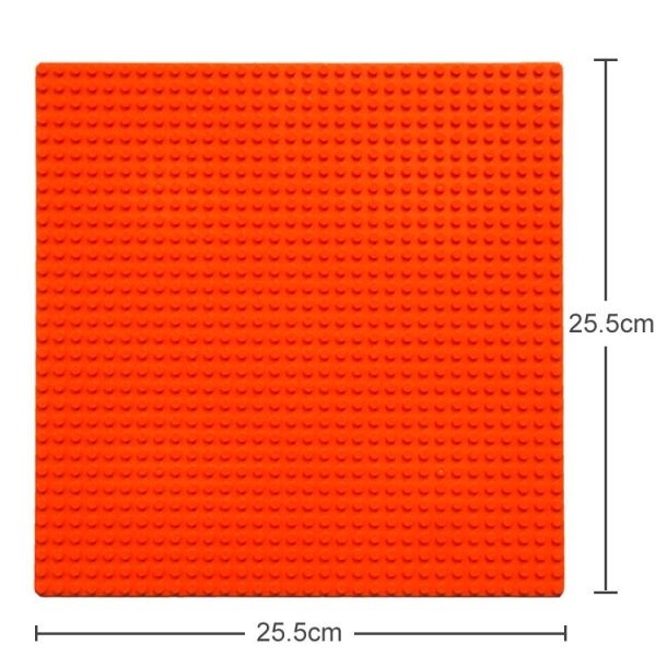 32*32 Small Particle DIY Building Block Bottom Plate 25.5*25.5 cm Building Block Wall Accessories Toys for Children (Orange) - Image 2
