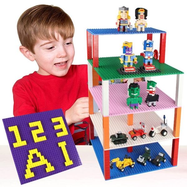 32*32 Small Particle DIY Building Block Bottom Plate 25.5*25.5 cm Building Block Wall Accessories Toys for Children (Orange) - Image 7