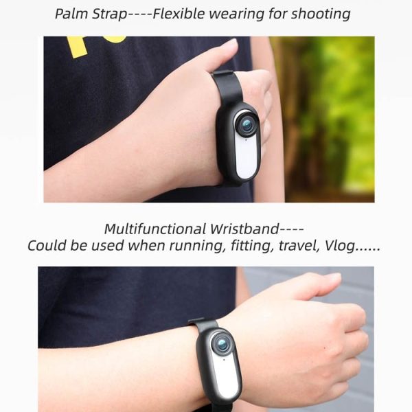 Sunnylife IST-Q9335 Camera Strap Silicone Protective Cover Wristband Palm Backpack Bicycle Strap Cat Collar For Insta360 GO2 (Black) - Image 4