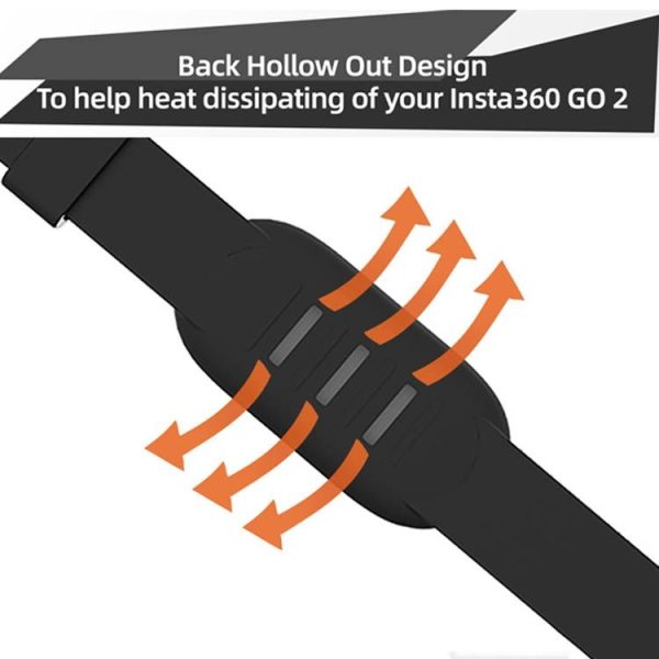 Sunnylife IST-Q9335 Camera Strap Silicone Protective Cover Wristband Palm Backpack Bicycle Strap Cat Collar For Insta360 GO2 (Black) - Image 6