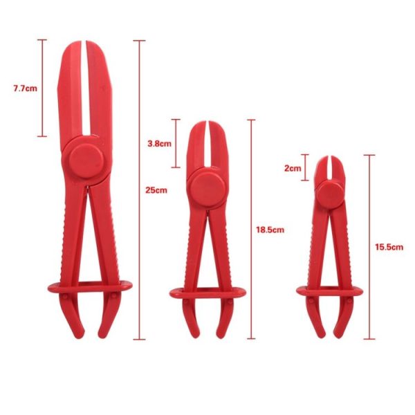3 PCS / Set Car Nylon Hose Clamp Tool Set Brake Fuel Water Line Clamp Plier (Red) - Image 2