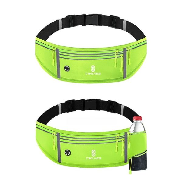 CWILKES MF-008 Outdoor Sports Fitness Waterproof Waist Bag Phone Pocket, Style: Four Pockets (Fluorescent Green) - Image 2