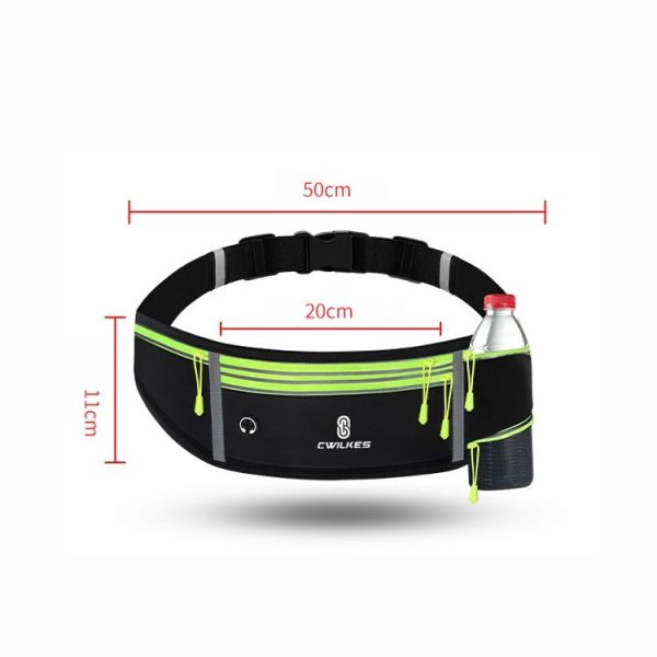 CWILKES MF-008 Outdoor Sports Fitness Waterproof Waist Bag Phone Pocket, Style: Four Pockets (Fluorescent Green) - Image 3