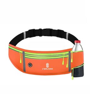 CWILKES MF-008 Outdoor Sports Fitness Waterproof Waist Bag Phone Pocket, Style: With Water Bottle Bag (Orange)