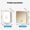CACAZI FA50 1 For 1 Push-button Self-generating Wireless Doorbell, Plug: EU Plug (Black) - Image 3
