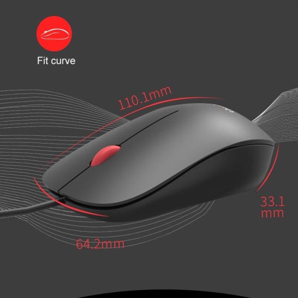 Lenovo Thinkplus M80 Office Lightweight Ergonomic Laptop Mouse, Specification: Wired - Image 2
