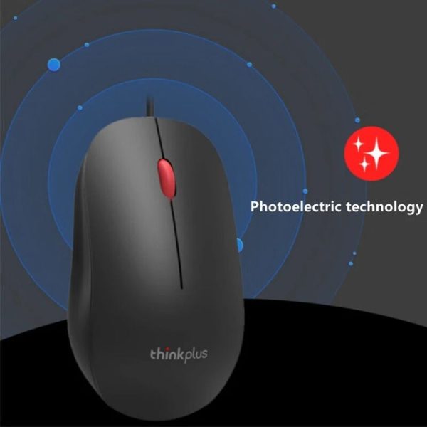 Lenovo Thinkplus M80 Office Lightweight Ergonomic Laptop Mouse, Specification: Wired - Image 6