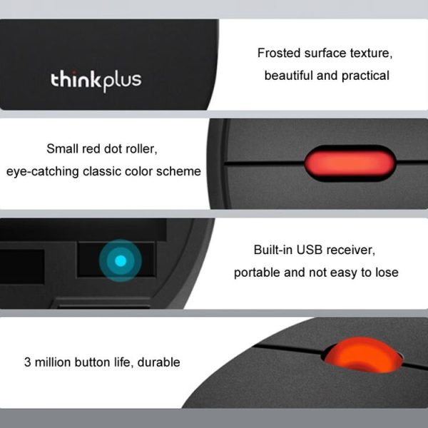 Lenovo Thinkplus M80 Office Lightweight Ergonomic Laptop Mouse, Specification: Wireless - Image 9
