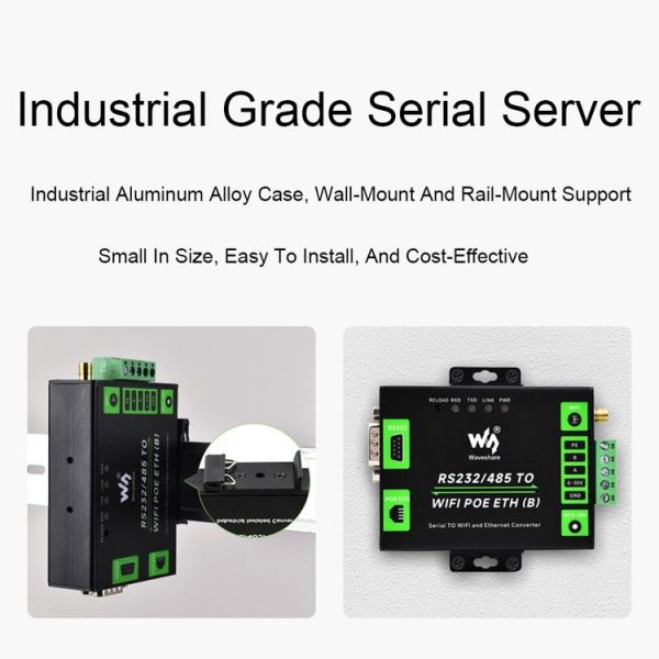 Waveshare Industrial Grade Serial Server RS232 / 485 to WiFi / Ethernet RJ45 Network Port - Image 11