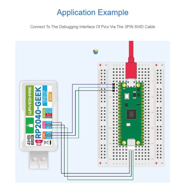 Waveshare 25394 RP2040-GEEK Development Board, Based On RP2040 Microcontroller, With 1.14inch 65K Color LCD - Image 7