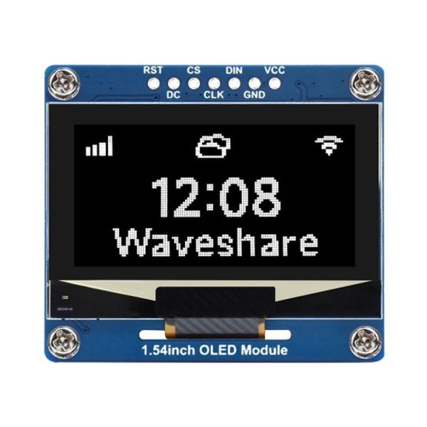 Waveshare 1.54 Inch OLED Display Module, 128x64 Resolution, SPI / I2C Communication (White)