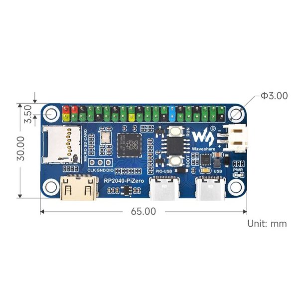 Waveshare 25506 RP2040-PiZero Development Board, Based On Raspberry Pi RP2040, 264KB SRAM And 16MB - Image 4