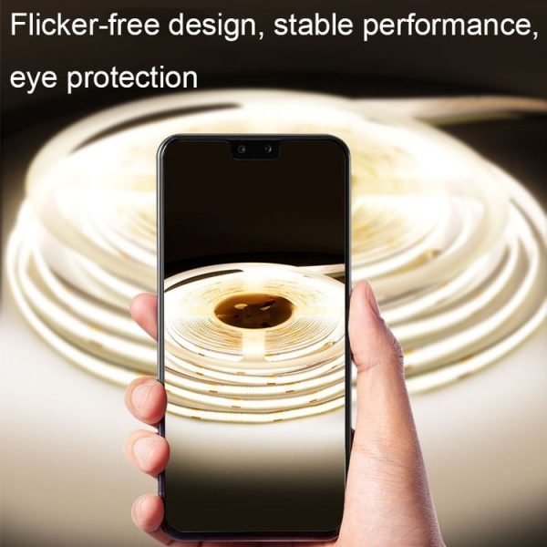 1m 24V 320 Beads 12W 8mm Wide COB Adhesive Decorative LED Light Strip, Style: Purple (Color Monochromatic) - Image 4