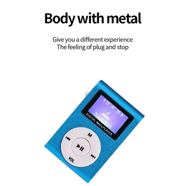 512M+Earphone+Cable Mini Lavalier Metal MP3 Music Player with Screen (Pink) - Image 7