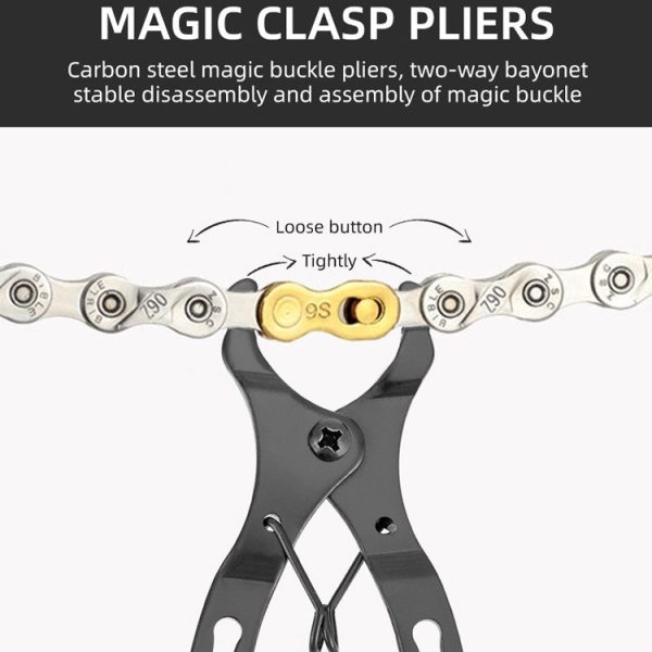 3 PCS Bicycle Mini Chain Fast Release Magic Buckle Pliers Two-Way Bayonet Disassembly Pliers (Black) - Image 4