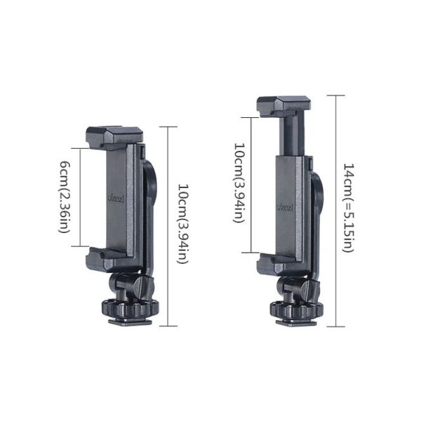 Ulanzi ST-06 Adjustable Phone Holder Tripod Mount Camera Hot Shoe Smartphone Clamp (Black) - Image 3