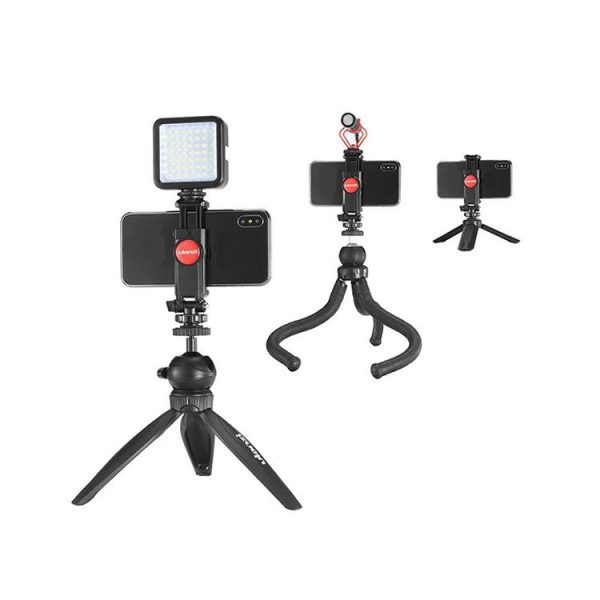 Ulanzi ST-06 Adjustable Phone Holder Tripod Mount Camera Hot Shoe Smartphone Clamp (Black) - Image 4