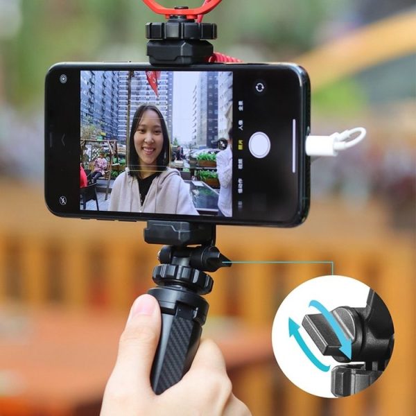 Ulanzi ST-06 Adjustable Phone Holder Tripod Mount Camera Hot Shoe Smartphone Clamp (Black) - Image 7