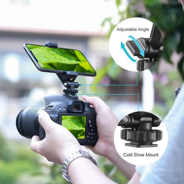 Ulanzi ST-06 Adjustable Phone Holder Tripod Mount Camera Hot Shoe Smartphone Clamp (Black) - Image 8