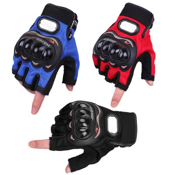 PRO-BIKER PRO01C Outdoor Cycling Glove Motorcycle Anti-Drop Safety Protection Half-Finger Glove, Specification: M (Black) - Image 2