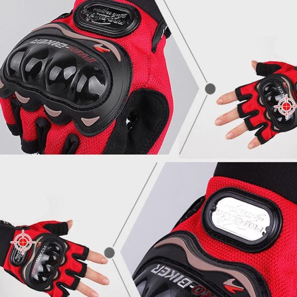 PRO-BIKER PRO01C Outdoor Cycling Glove Motorcycle Anti-Drop Safety Protection Half-Finger Glove, Specification: M (Black) - Image 5