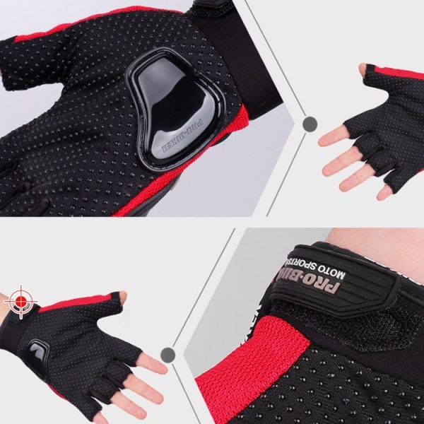 PRO-BIKER PRO01C Outdoor Cycling Glove Motorcycle Anti-Drop Safety Protection Half-Finger Glove, Specification: M (Black) - Image 6