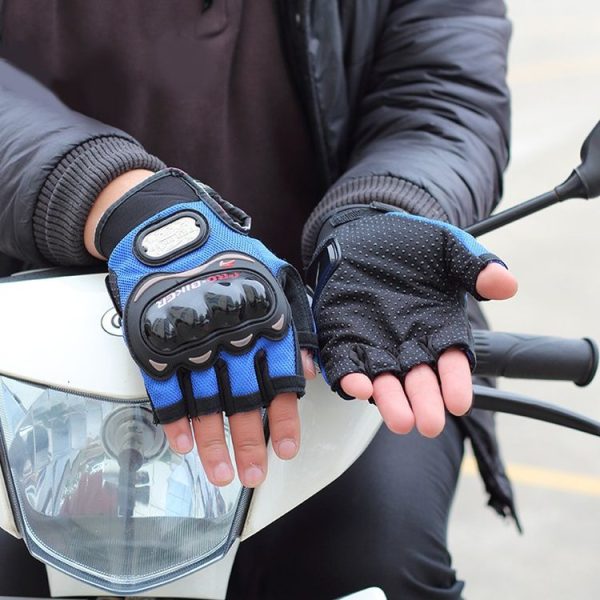 PRO-BIKER PRO01C Outdoor Cycling Glove Motorcycle Anti-Drop Safety Protection Half-Finger Glove, Specification: M (Black) - Image 7