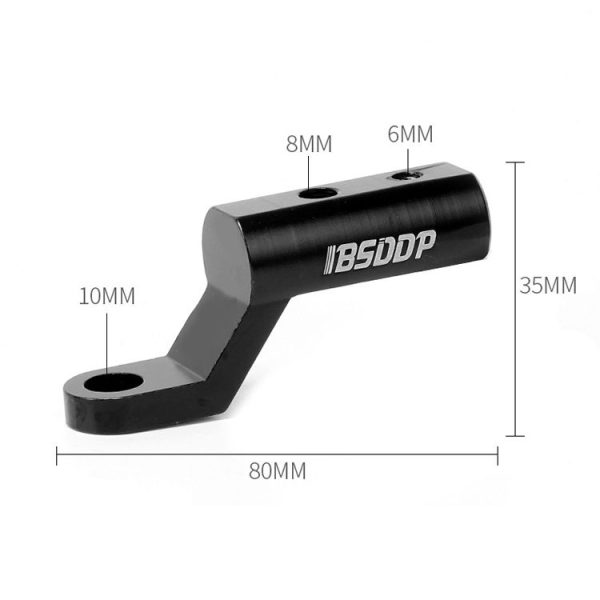 BSDDP B05031 Electric Vehicle Motorcycle Modified Bracket Headlights Rearview Mirror Multi-Function Aluminum Alloy Expansion Holder (Black) - Image 3