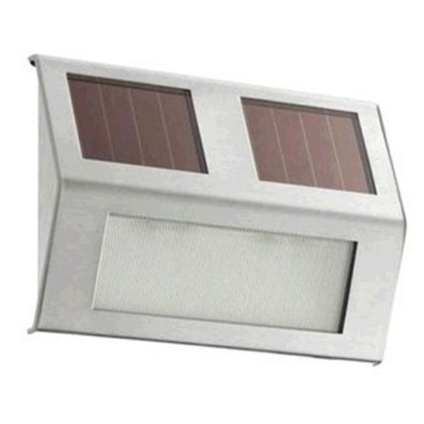 2 LEDs Solar Powered Light Sensor Control IP44 Waterproof LED Wall Lamp Outdoor Patio Yard Pathway Garden Stairs Step Night Security Lighting (White Light) - Image 2