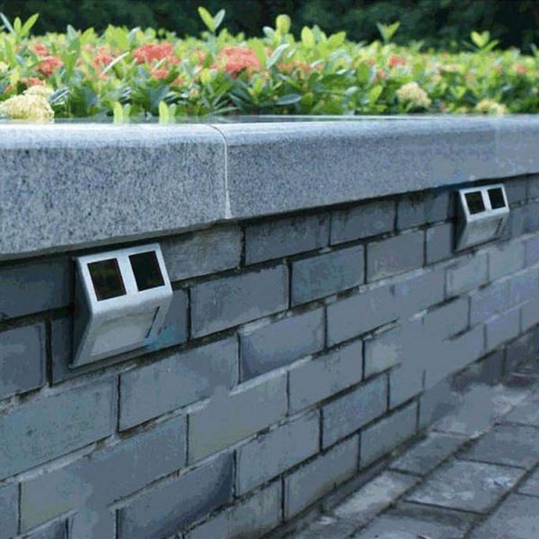 2 LEDs Solar Powered Light Sensor Control IP44 Waterproof LED Wall Lamp Outdoor Patio Yard Pathway Garden Stairs Step Night Security Lighting (White Light) - Image 6