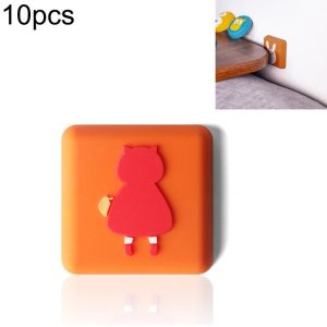 10 PCS Crash Pad for Wall Door Handle Silicone Cushion Pad (Red Hat)