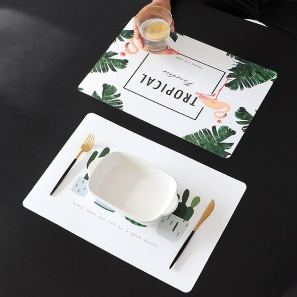 2 PCS Creative Insulation Pad Table Mat Western Table Nordic Cushion Waterproof Plate Bowl Cup Home Mat (Cactus) - Image 9