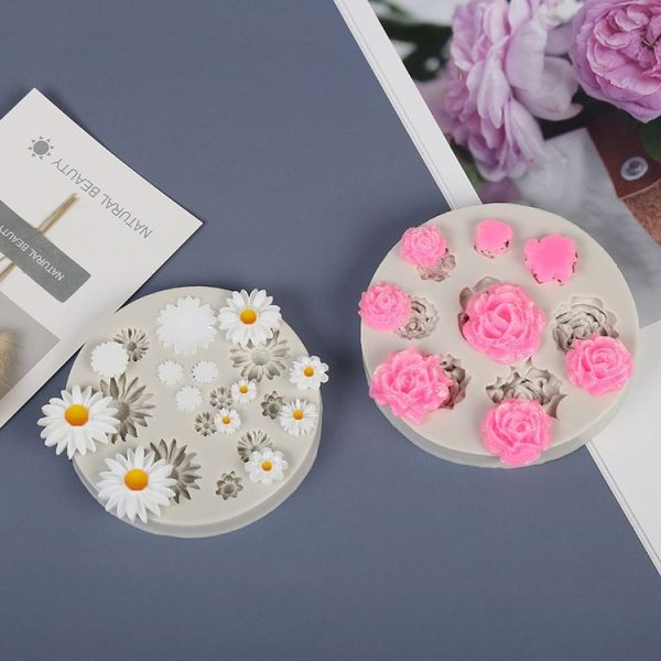 Flower Mold DIY Crystal Drip Silicone Mold, Specification: Small Daisy - Image 4