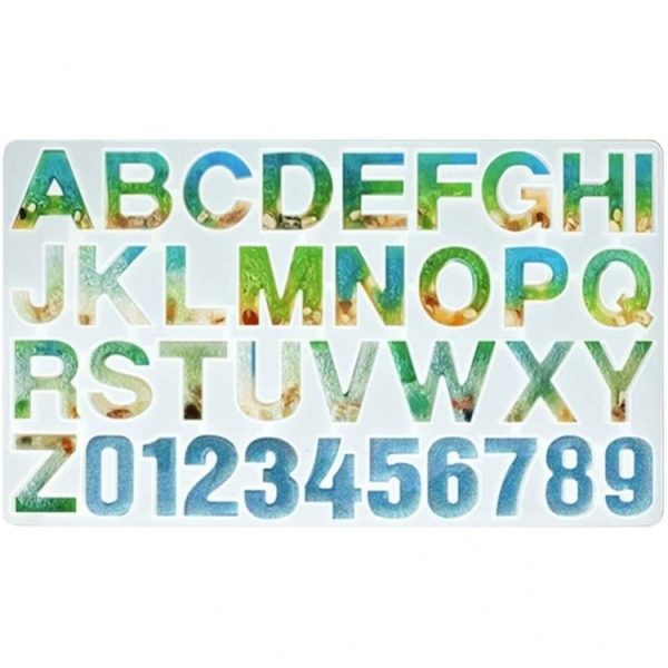 Alphanumeric Silicone Key Ring Bracelet Necklace Pendant Making Mold (50-460-D)