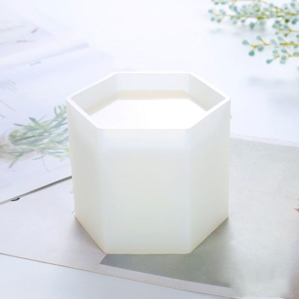 BM-02 Flower Pot Cup Pen Holder Silicone Mold (Hexagon) - Image 2