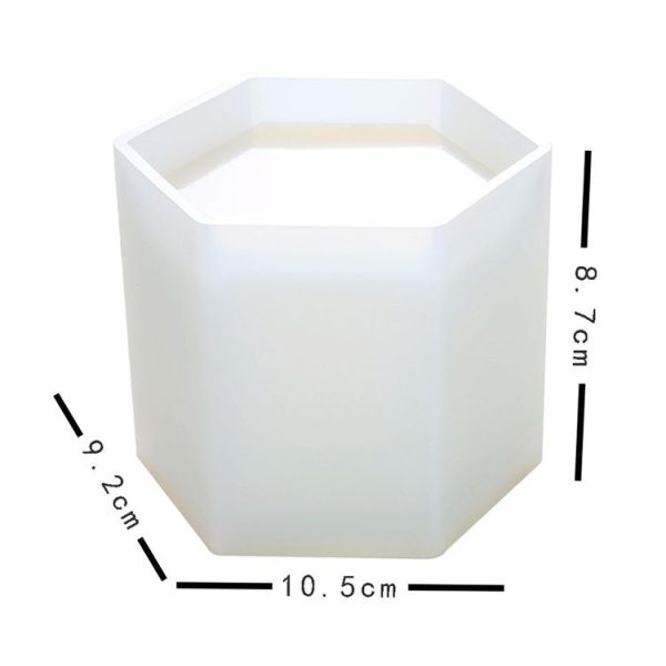 BM-02 Flower Pot Cup Pen Holder Silicone Mold (Hexagon) - Image 3