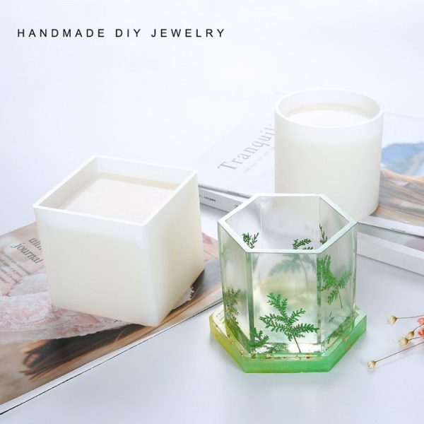 BM-02 Flower Pot Cup Pen Holder Silicone Mold (Hexagon) - Image 5