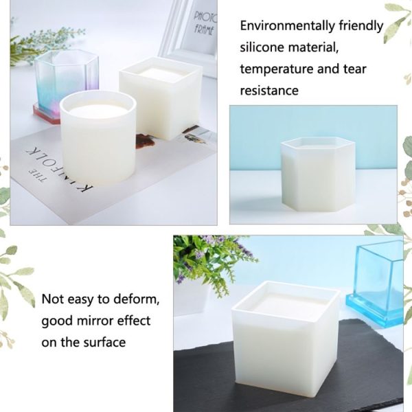 BM-02 Flower Pot Cup Pen Holder Silicone Mold (Hexagon) - Image 6
