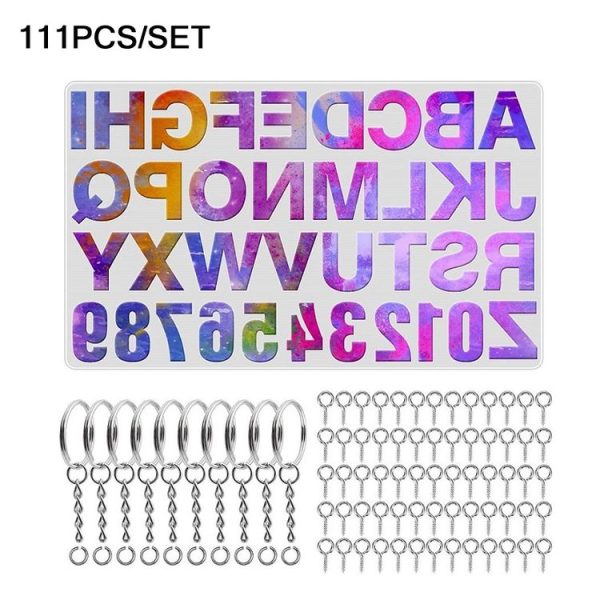111PCS / Set DIY Mirror Silicone Pendant Mold, Crystal Epoxy Key Pendant Set (Mold) - Image 2